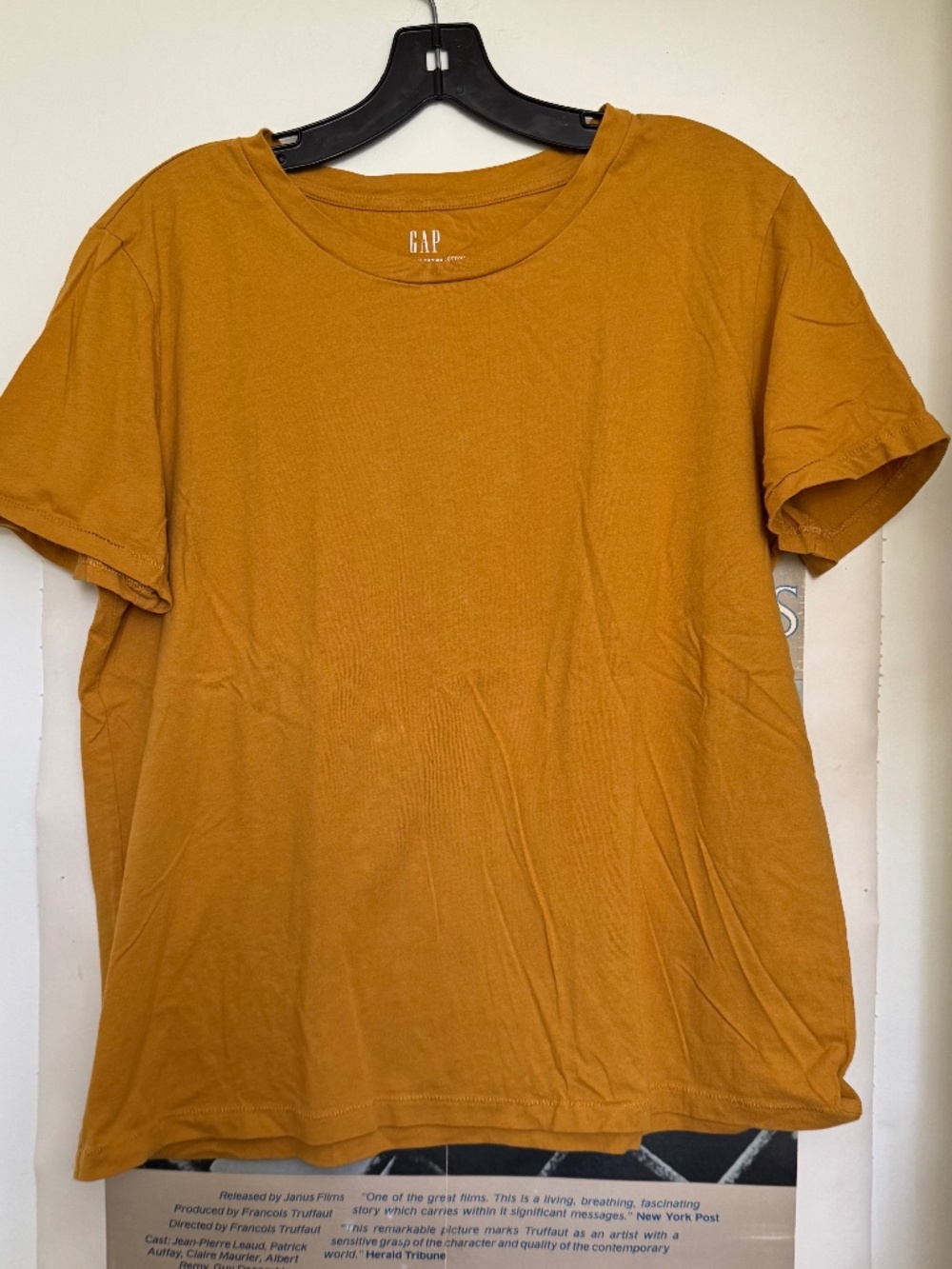 GAP Mustard Yellow Golden Ochre Organic Cotton Crewneck T-Shirt L